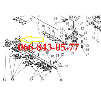 00003333310 ПРИЖИМ КОСЫ, НОЖА ЖАТКИ КОМБАЙНОВ SAMPO 310-360-400-500-600-650-680-690+